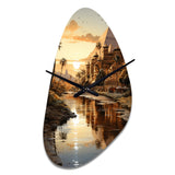 Egypt Golden Pyramids III - Asymmetric Metal Wall Clock