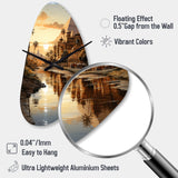 Egypt Golden Pyramids III - Asymmetric Metal Wall Clock