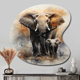 Elephant Gentle Giants Elephants II - Asymmetric Metal Wall Clock