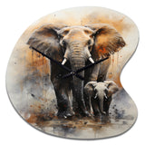 Elephant Gentle Giants Elephants II - Asymmetric Metal Wall Clock