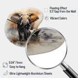 Elephant Gentle Giants Elephants II - Asymmetric Metal Wall Clock
