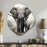 Elephant Whispers Of Africa II - Asymmetric Metal Wall Clock