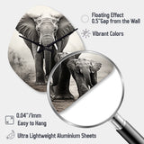 Elephant Whispers Of Africa II - Asymmetric Metal Wall Clock
