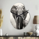 Elephant Whispers Of Africa II - Asymmetric Metal Wall Clock