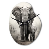 Elephant Whispers Of Africa II - Asymmetric Metal Wall Clock