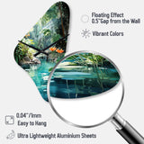 Emerald Oasis A Lush Green Landscape - Asymmetric Metal Wall Clock