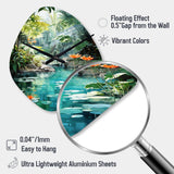 Emerald Oasis A Lush Green Landscape - Asymmetric Metal Wall Clock