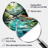 Emerald Oasis A Lush Green Landscape - Asymmetric Metal Wall Clock