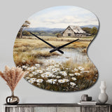 Farmhouse Quiet Retreat I - Asymmetric Metal Wall Clock