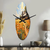 Farmhouse Sunlit Haven Pointillism II - Asymmetric Metal Wall Clock