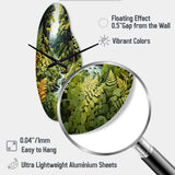 Ferns Fern Forest II - Asymmetric Metal Wall Clock