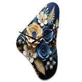 Blue Ferns Indigo Tranquility Papercut II - Asymmetric Metal Wall Clock