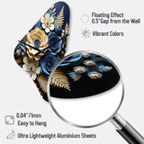 Blue Ferns Indigo Tranquility Papercut II - Asymmetric Metal Wall Clock