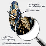 Blue Ferns Indigo Tranquility Papercut II - Asymmetric Metal Wall Clock