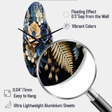 Blue Ferns Indigo Tranquility Papercut II - Asymmetric Metal Wall Clock