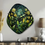 Ferns Plant Enchanted Forest IV - Asymmetric Metal Wall Clock