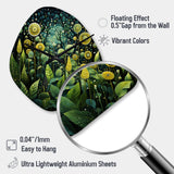 Ferns Plant Enchanted Forest IV - Asymmetric Metal Wall Clock