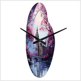 Purple Ferris Wheel Eternal Carousel IV - Asymmetric Metal Wall Clock