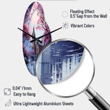 Purple Ferris Wheel Eternal Carousel IV - Asymmetric Metal Wall Clock