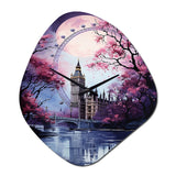 Purple Ferris Wheel Eternal Carousel IV - Asymmetric Metal Wall Clock