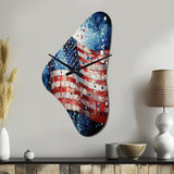 Flag American Flag II - Asymmetric Metal Wall Clock