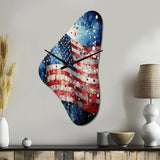 Flag American Flag II - Asymmetric Metal Wall Clock