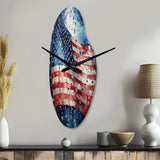 Flag American Flag II - Asymmetric Metal Wall Clock