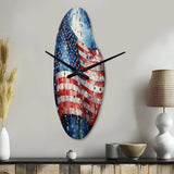 Flag American Flag II - Asymmetric Metal Wall Clock