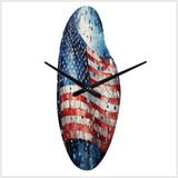 Flag American Flag II - Asymmetric Metal Wall Clock