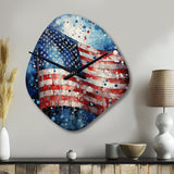 Flag American Flag II - Asymmetric Metal Wall Clock