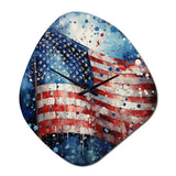 Flag American Flag II - Asymmetric Metal Wall Clock