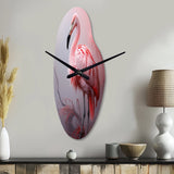 Minimalism Flamingo Portrait - Asymmetric Metal Wall Clock