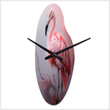 Minimalism Flamingo Portrait - Asymmetric Metal Wall Clock