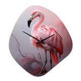 Minimalism Flamingo Portrait - Asymmetric Metal Wall Clock