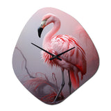 Minimalism Flamingo Portrait - Asymmetric Metal Wall Clock