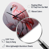 Minimalism Flamingo Portrait - Asymmetric Metal Wall Clock