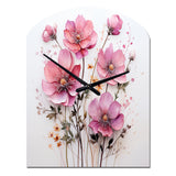 Pink Minimalism Pink Flower - Asymmetric Metal Wall Clock