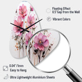 Pink Minimalism Pink Flower - Asymmetric Metal Wall Clock