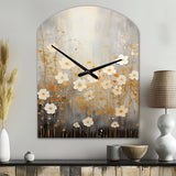 Minimalism Yellow White Flower Collage I - Asymmetric Metal Wall Clock