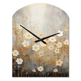 Minimalism Yellow White Flower Collage I - Asymmetric Metal Wall Clock