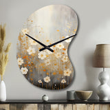 Minimalism Yellow White Flower Collage I - Asymmetric Metal Wall Clock