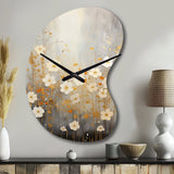 Minimalism Yellow White Flower Collage I - Asymmetric Metal Wall Clock