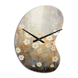 Minimalism Yellow White Flower Collage I - Asymmetric Metal Wall Clock