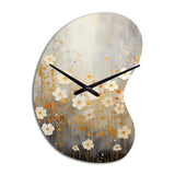 Minimalism Yellow White Flower Collage I - Asymmetric Metal Wall Clock