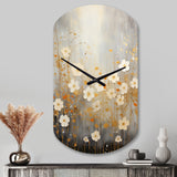Minimalism Yellow White Flower Collage I - Asymmetric Metal Wall Clock