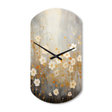 Minimalism Yellow White Flower Collage I - Asymmetric Metal Wall Clock