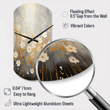 Minimalism Yellow White Flower Collage I - Asymmetric Metal Wall Clock