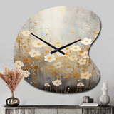 Minimalism Yellow White Flower Collage I - Asymmetric Metal Wall Clock