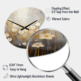 Minimalism Yellow White Flower Collage I - Asymmetric Metal Wall Clock