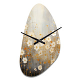 Minimalism Yellow White Flower Collage I - Asymmetric Metal Wall Clock